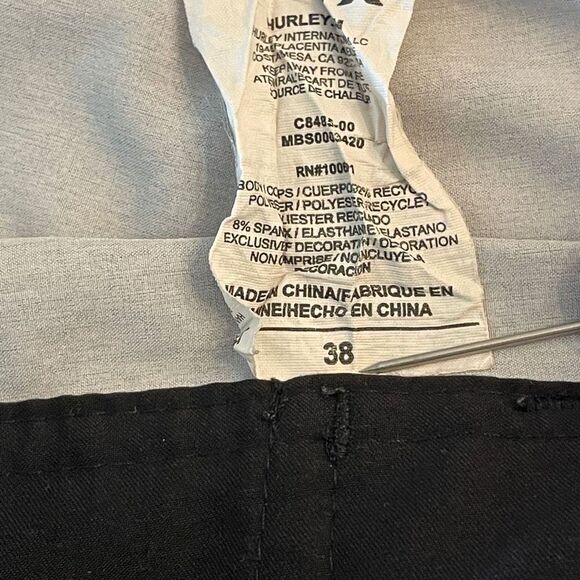 Hurley Board Shorts Mens Size 38 Gray and Black Colorblock Grunge Swimwear - Picture 3 of 7